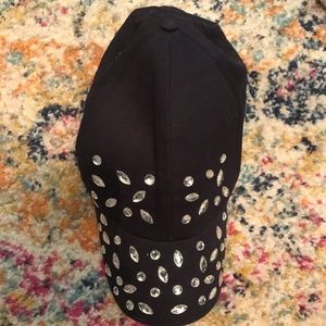 Navy Hat with Gem Detail